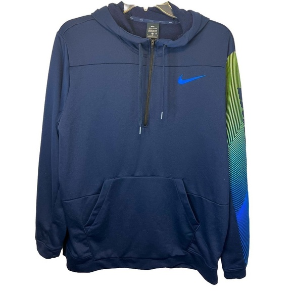 Nike Hooded Quarter Zip Hoodie Sz L - Picture 1 of 9
